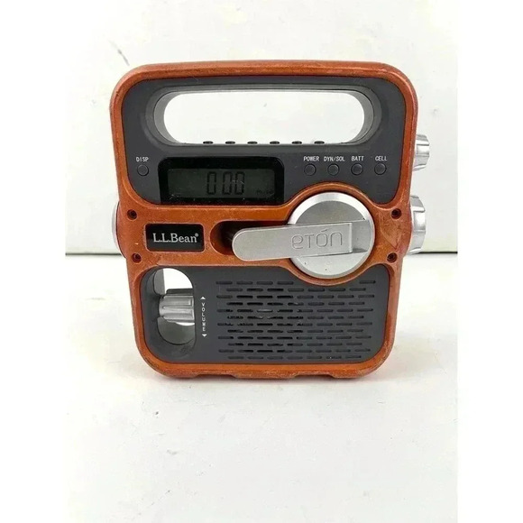 L.L. Bean Eton Solarlink Orange Radio  FR-360 Flashlight Headphone Jack Charger - Picture 1 of 10